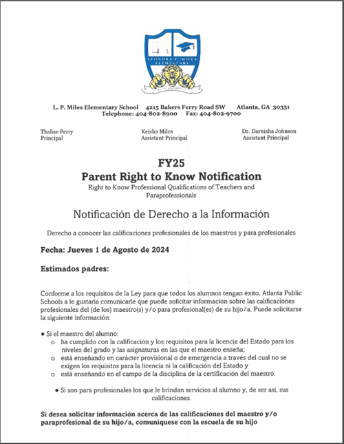 Noticicacion de Derecho a la Informacion